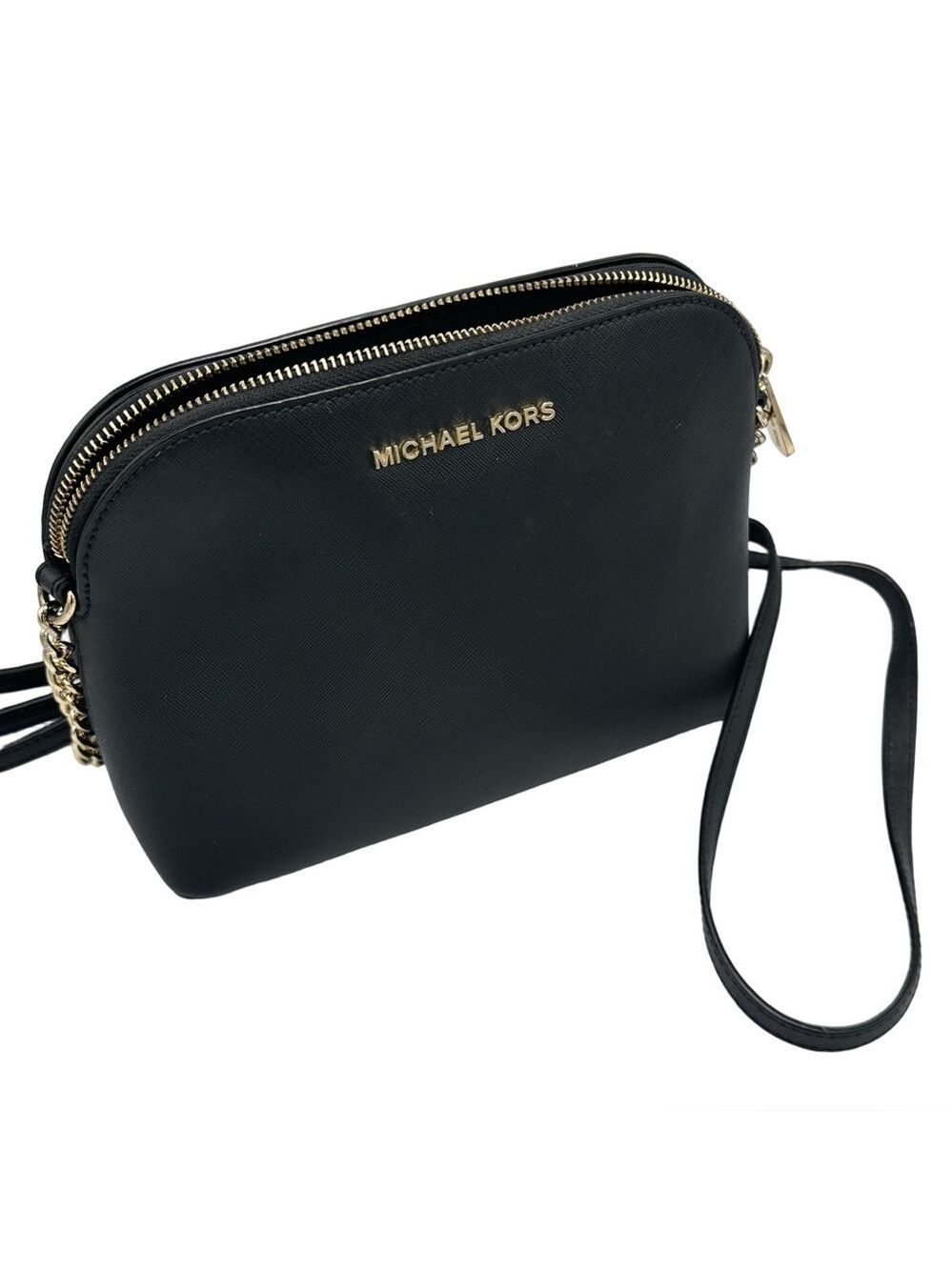 Michael Kors Cross Body Bag Cindy Dome  Black Saffiano Leather